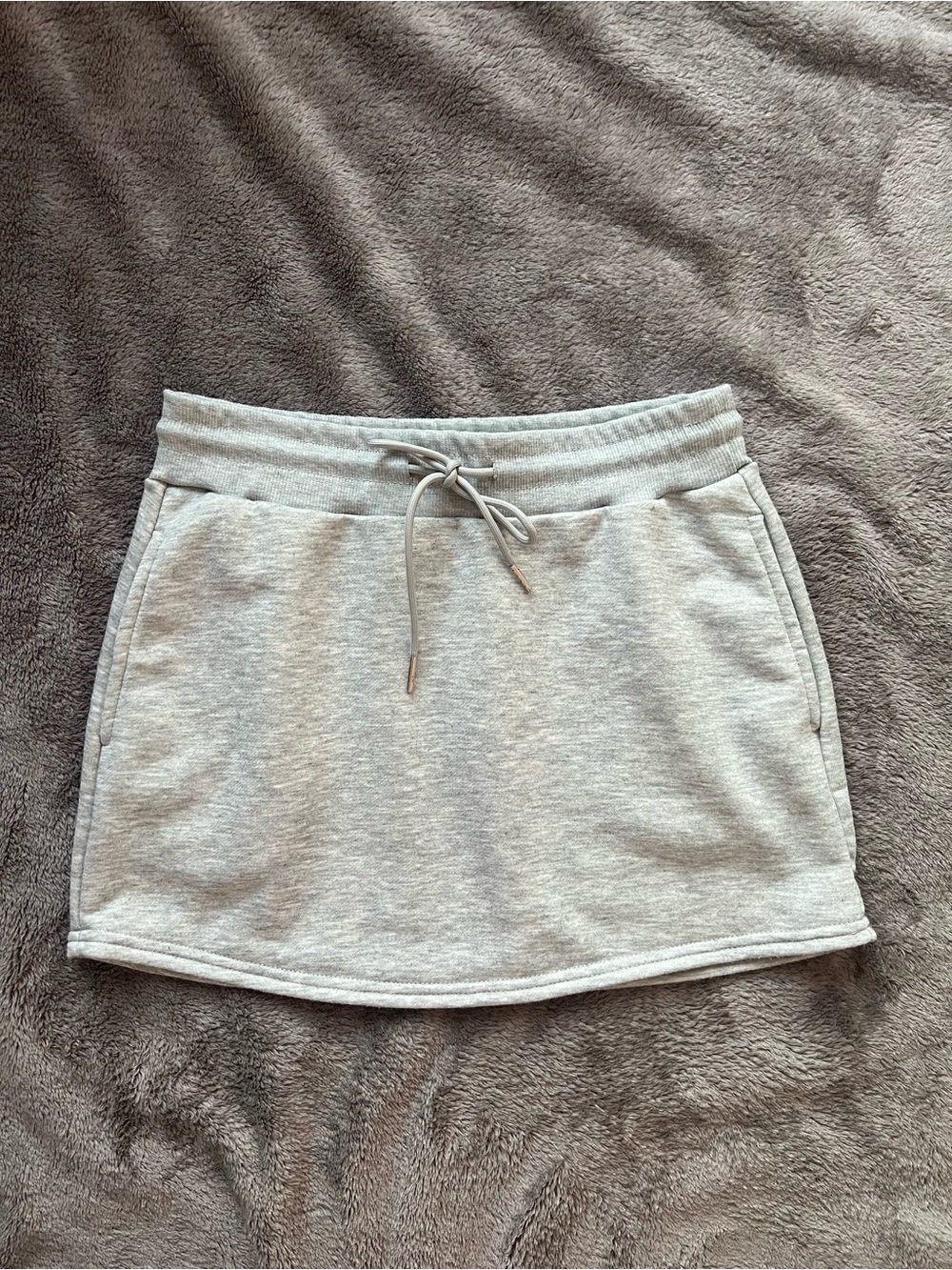 SHEIN Light Gray Mini Sweat Skirt with Drawstring